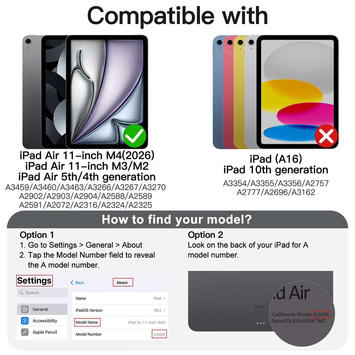 JETech Rotating Case ONLY for iPad Air 11-Inch M4/M3/M2 (2026/2025/2024), iPad Air 5/4 (2022/2020 5th/4th Generation 10.9-Inch), 360 Degree Rotation Protective Stand Cover Clear Back (Purple)