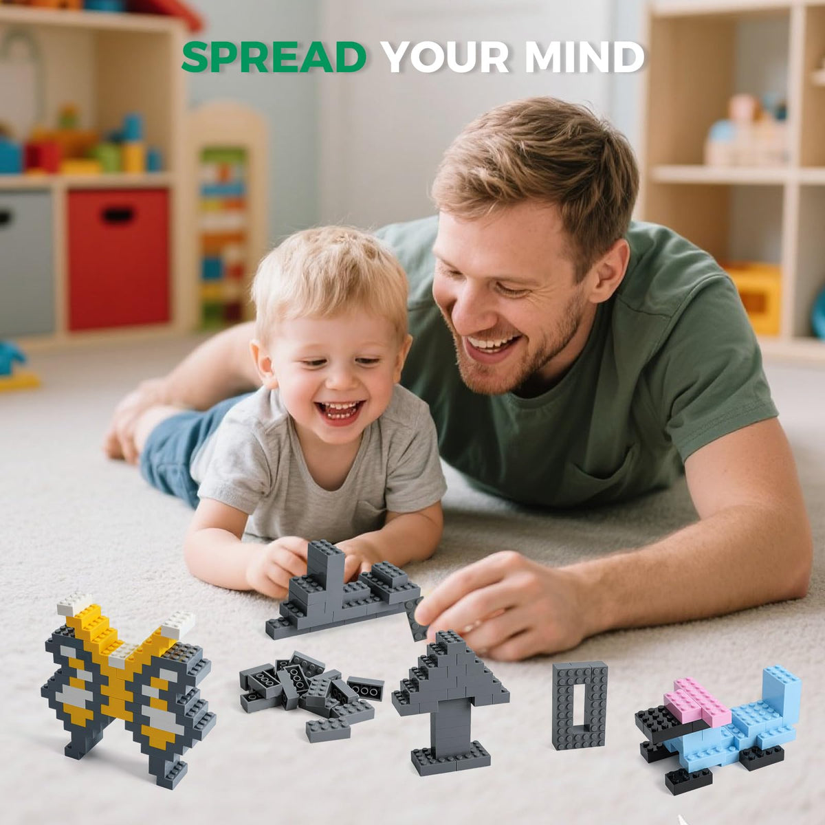 HUIZDQ 1500 Pieces Building Bricks, Classic Bulk Small Blocks, Classic Bricks Set Basic Building Blocks Compatible with All Major Brands