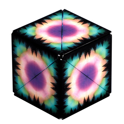 Shashibo Shape Shifting Box - Award-Winning STEM Fidget Toy with Ultra Strong Magnets - Puzzle Cube Transforms Into 100+ Shapes, Perfect Sensory Gift for Kids, Teens, and Adults (Spaced Out)