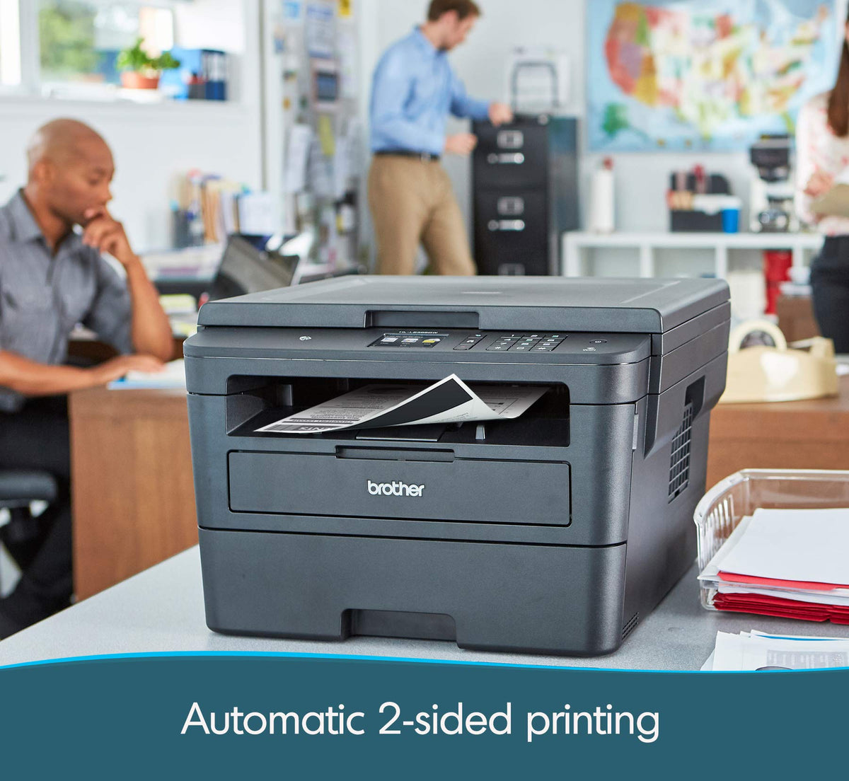 Brother Compact Monochrome Laser Printer, HLL2395DW, Flatbed Copy & Scan, Wireless Printing, NFC with Refresh Subscription Free Trial and Amazon Dash Replenishment Ready