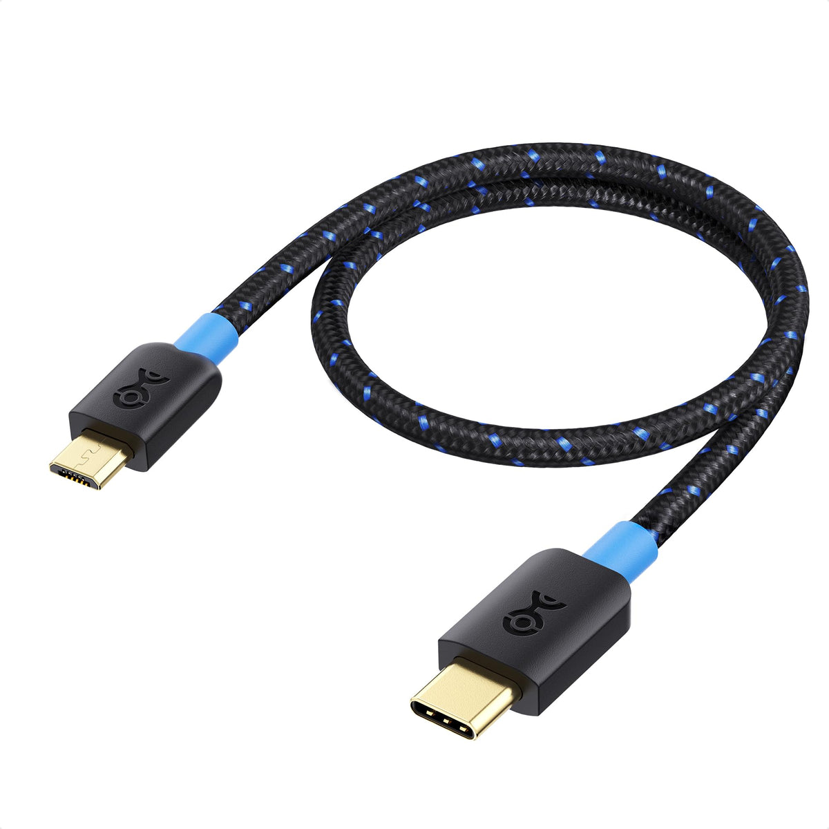 Cable Matters Braided USB C to Micro USB Cable - 3.3ft, [3A/15W Charging, 480Mbps Data] MicroUSB to USBC Cable, Micro-B 2.0 Cord for Game Controller, Camera, GPS, Dash Cam, and More, Black