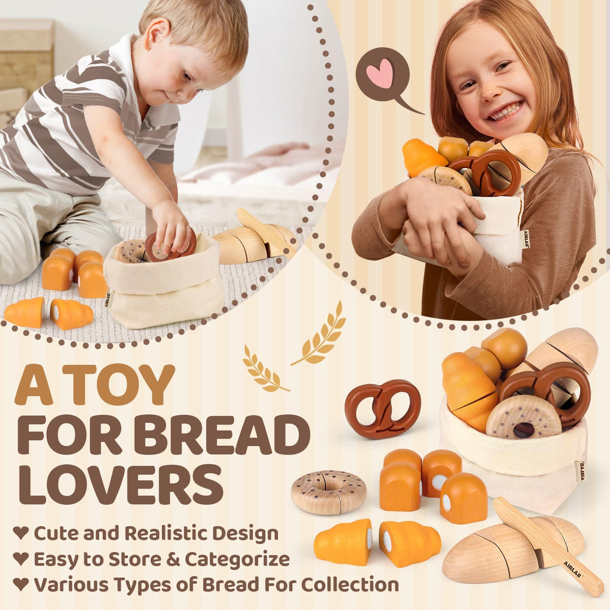 Wooden Play Food for Kids Kitchen Cutting Fruits Toys for Toddlers Pretend Vegetables Gift for Boys Girls Educational Toys