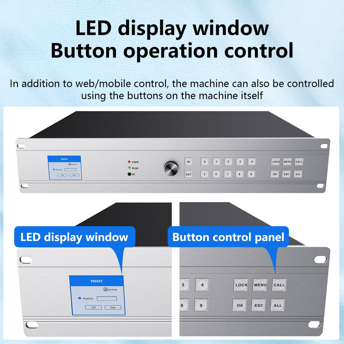 ICUIXIAN 16x16 HDMI Matrix Switch 4K@30Hz with Web GUI+LAN Port+Rs232 Control, Rack Mount HDMI Matrix 16x16 Support EDID, HDCP, Backlit Button, LED Screen Display (16 hdmi switcher 1x16 Splitter)