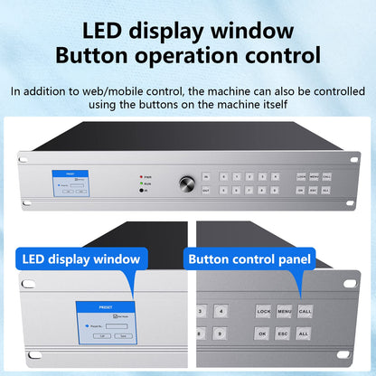 ICUIXIAN 16x16 HDMI Matrix Switch 4K@30Hz with Web GUI+LAN Port+Rs232 Control, Rack Mount HDMI Matrix 16x16 Support EDID, HDCP, Backlit Button, LED Screen Display (16 hdmi switcher 1x16 Splitter)