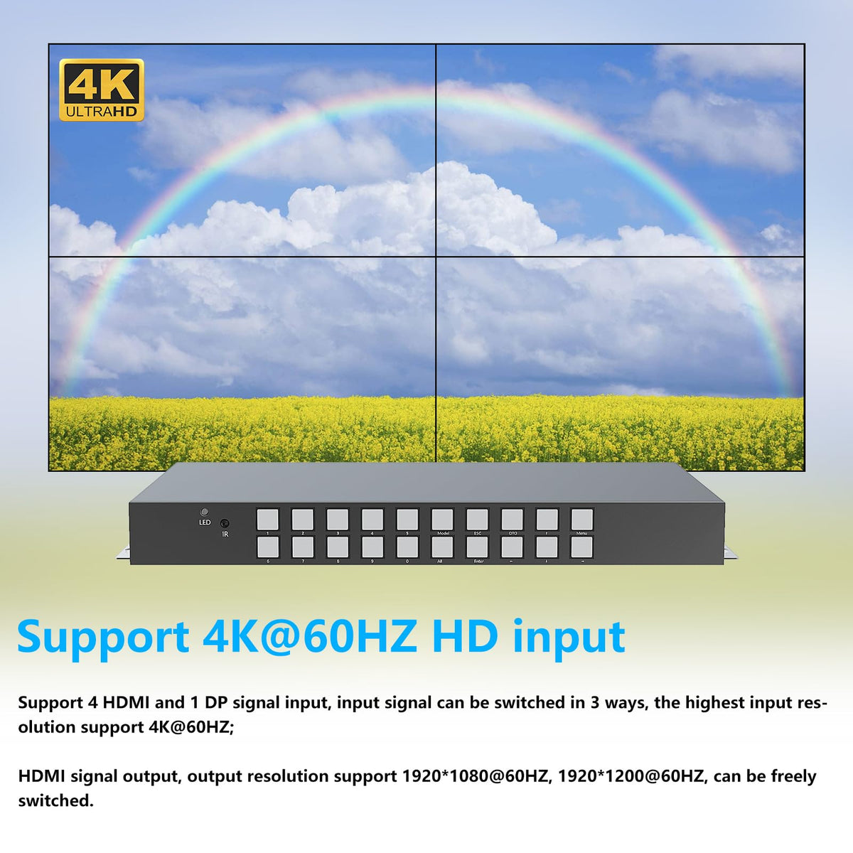 ICUIXIAN 16x16 HDMI Matrix Switch 4K@30Hz with Web GUI+LAN Port+Rs232 Control, Rack Mount HDMI Matrix 16x16 Support EDID, HDCP, Backlit Button, LED Screen Display (16 hdmi switcher 1x16 Splitter)