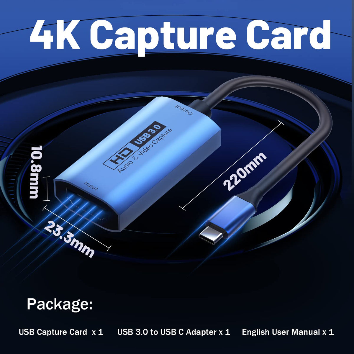 Guermok Video Capture Card, 4K USB3.0 HDMI to USB C Capture Card for Streaming, 1080P 60FPS, Compatible with iPad Mac OS Windows, Quest 3, OBS, PS5/4, Switch2/1, Xbox, Camera (Silver)