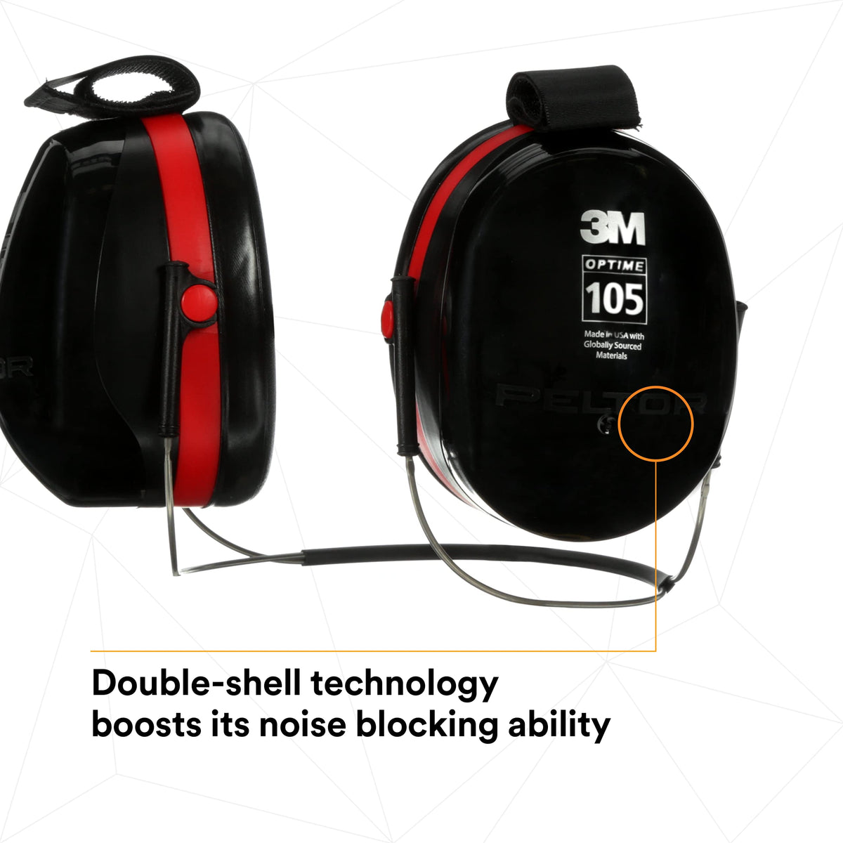 3M H10A Peltor Optime 105 Over the Head Earmuff, Ear Protectors, Hearing Protection, NRR 30 dB