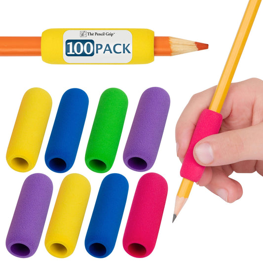 The Pencil Grip The Classics Soft Foam Pencil Grips, Ergonomic Writing Aid For Lefties And Righties, 1.5 Inch Long, Assorted Colors, 12 Count - TPG-16412