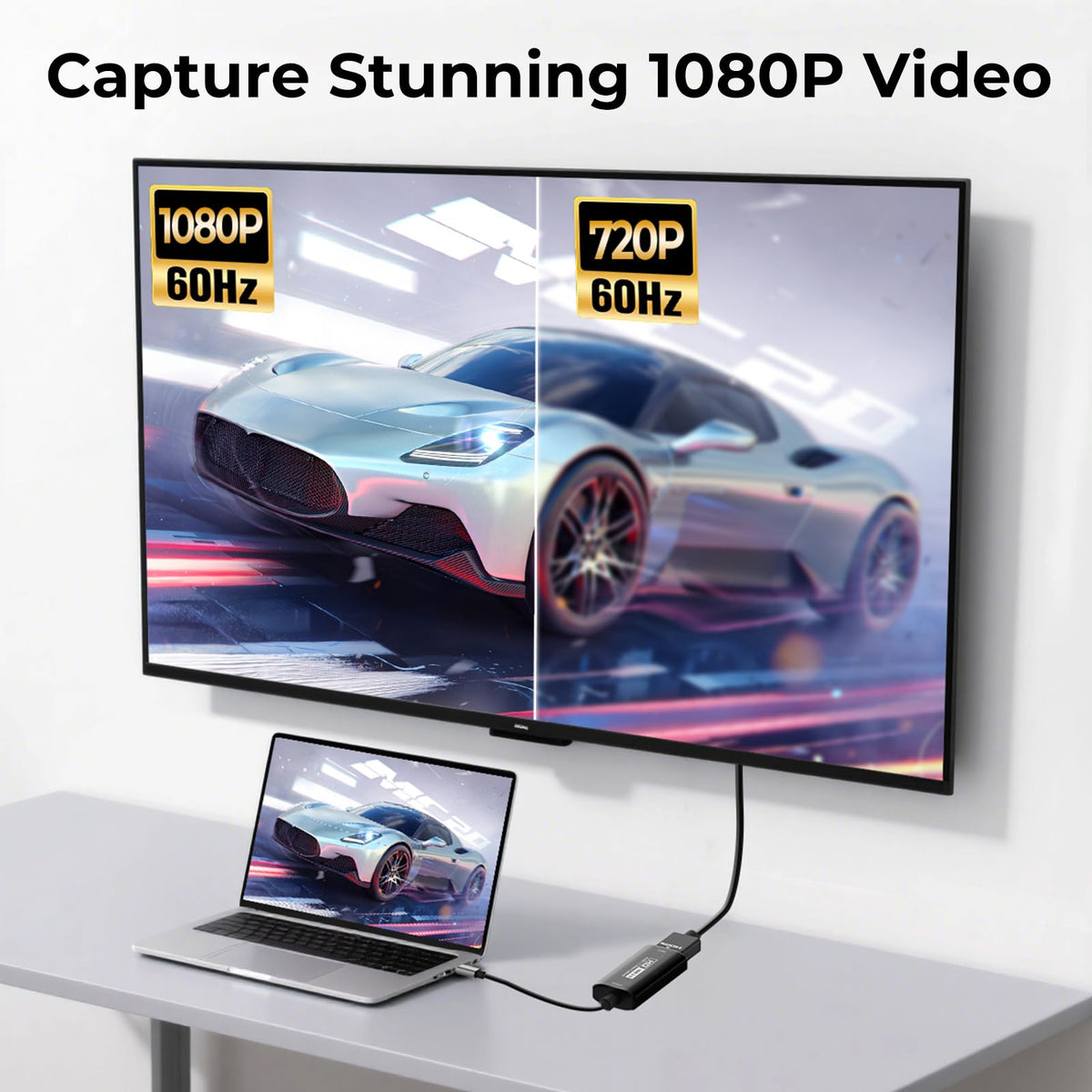 Guermok Video Capture Card, 4K USB3.0 HDMI to USB C Capture Card for Streaming, 1080P 60FPS, Compatible with iPad Mac OS Windows, Quest 3, OBS, PS5/4, Switch2/1, Xbox, Camera (Silver)