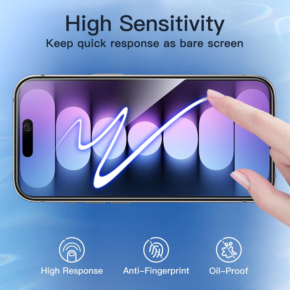 JETech Privacy Screen Protector for iPhone 15 6.1-Inch, Anti-Spy Tempered Glass Film with Easy Installation Tool, 2-Pack
