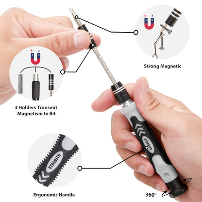 STREBITO Electronics Precision Screwdriver Sets 142-Piece with 120 Bits Magnetic Repair Tool Kit for iPhone, MacBook, Computer, Laptop, PC, Tablet, PS4, Xbox, Nintendo, Game Console