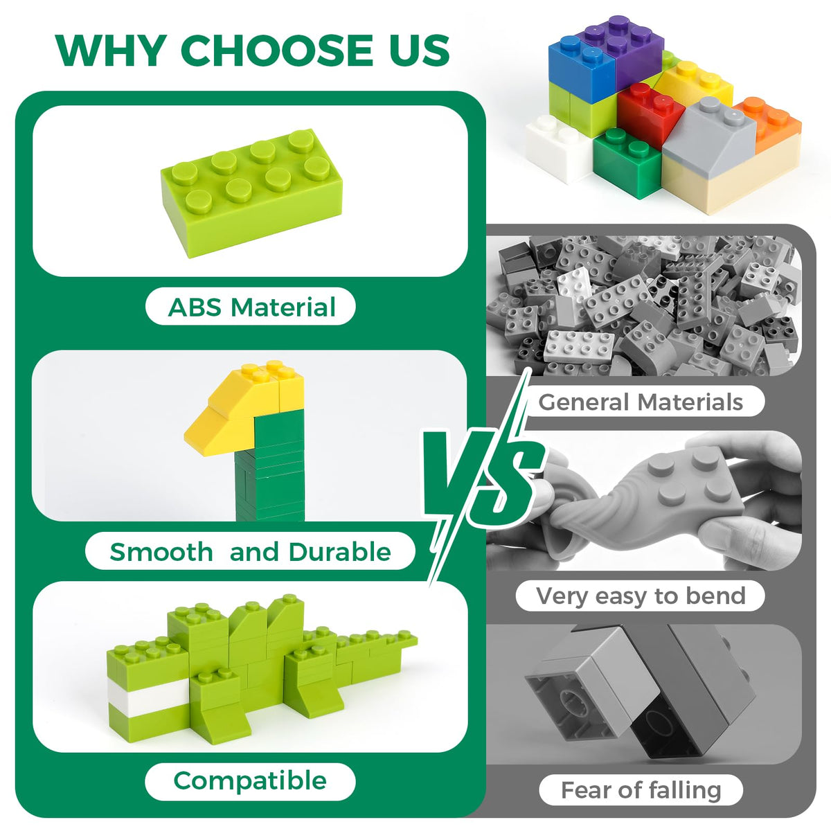 HUIZDQ 1500 Pieces Building Bricks, Classic Bulk Small Blocks, Classic Bricks Set Basic Building Blocks Compatible with All Major Brands