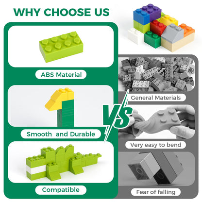 HUIZDQ 1500 Pieces Building Bricks, Classic Bulk Small Blocks, Classic Bricks Set Basic Building Blocks Compatible with All Major Brands