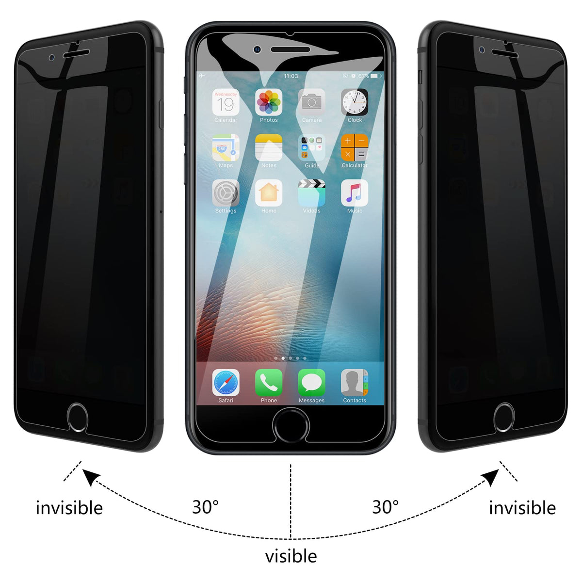 JETech Privacy Screen Protector for iPhone 17e (2026) / iPhone 16e / iPhone 13/13 Pro, Anti Spy Tempered Glass Film, 6.1-Inch Display, 2-Pack