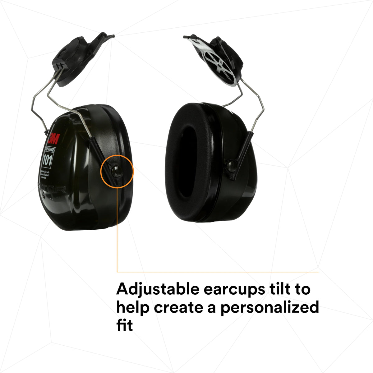 3M PELTOR Hearing Protection Optime 101 Earmuffs, Over the Head, H7A, 25 dB NRR, Adjustable Earcups, E-A-Rfit Compatible, Stainless Steel, Pack of 1, Black/Red