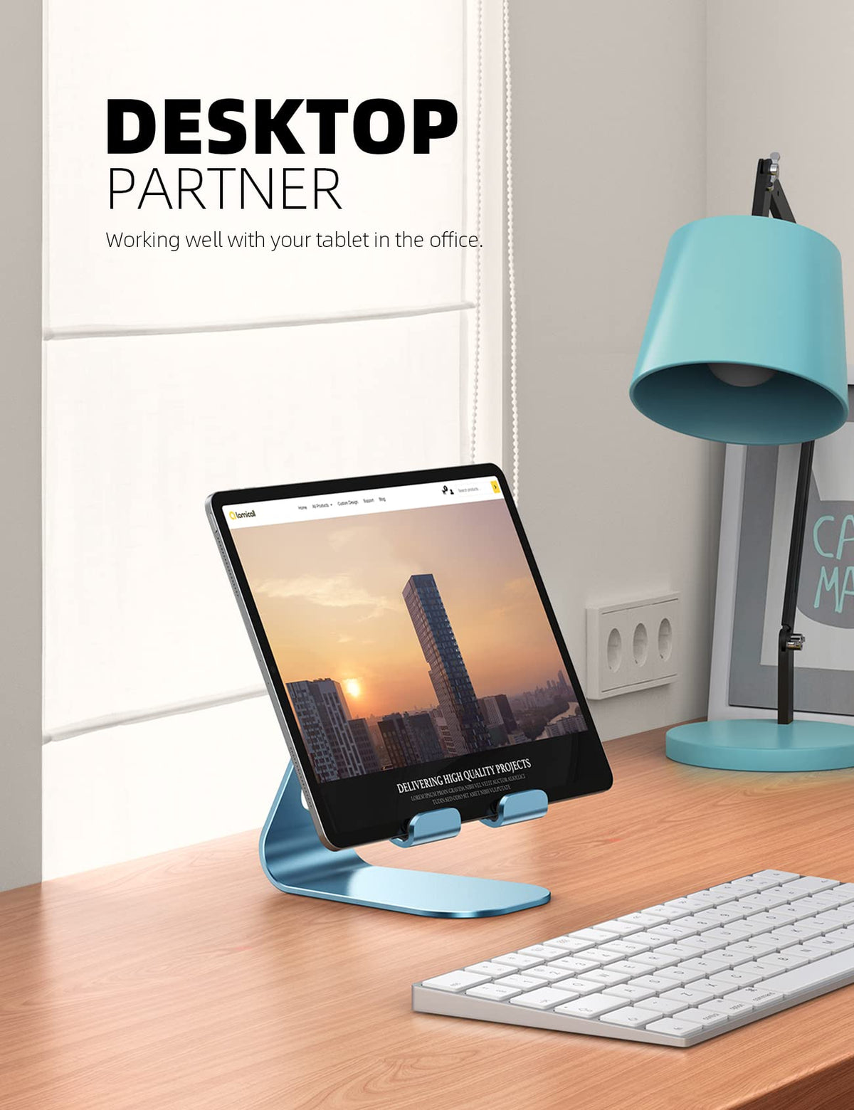 Lamicall S1 Tablet Stand, Adjustable Tablet Holder - Desktop Stand Dock Holder for 4-13" Tablet, iPad Pro 11, 9.7, 10.5, 12.9 Air Mini, Kindle, Tab, Switch, Viral Podcast Video Office Desk Accessories