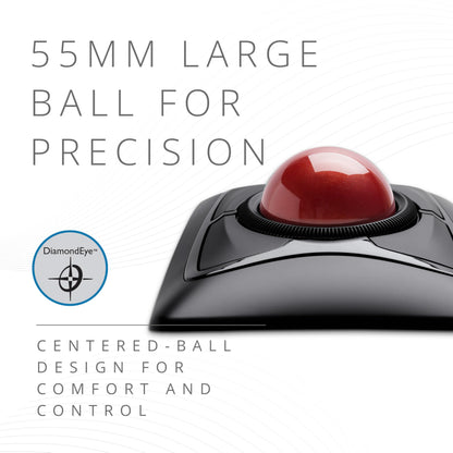 Kensington Expert Trackball Mouse (K64325), Black Silver, 5"W x 5-3/4"D x 2-1/2"H