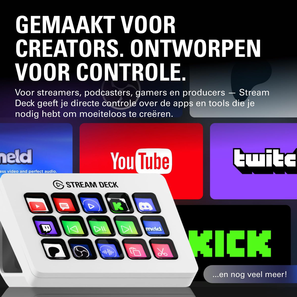 Elgato Stream Deck MK.2 – Studio Controller, 15 macro keys, trigger actions in apps and software like OBS, Twitch, YouTube and more, USB, works with Mac and PC