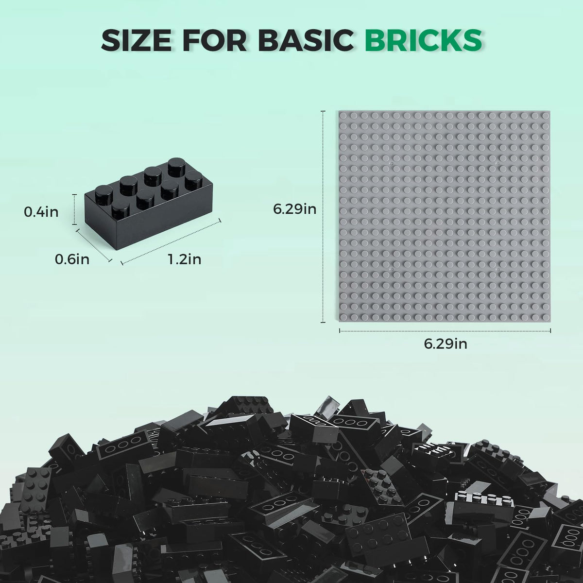 HUIZDQ 1500 Pieces Building Bricks, Classic Bulk Small Blocks, Classic Bricks Set Basic Building Blocks Compatible with All Major Brands