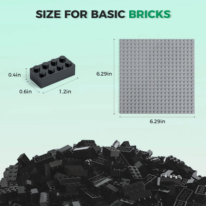 HUIZDQ 1500 Pieces Building Bricks, Classic Bulk Small Blocks, Classic Bricks Set Basic Building Blocks Compatible with All Major Brands