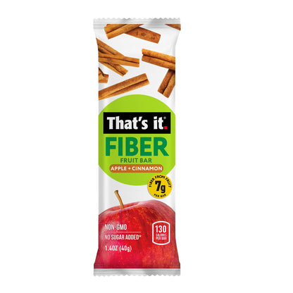 That’s it. High Fiber Fruit Bars Variety Pack (12 Count) – Cinnamon, Pear, Mixed Berries & Cherry, 7g Fiber from Real Fruit, 3-4 Ingredients, No Added Sugar, 130 Calories, Gluten-Free, Top 12 Allergen-Free, Non-GMO