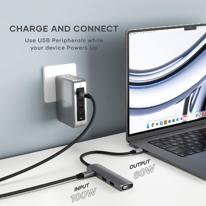 Satechi USB C Hub Multiport Adapter, USB C Docking Station with 4K HDMI, 60W USB C PD Charging, 2 USB-A, for MacBook Pro/Air M1 M2 M3, Dell, HP, Surface, Lenovo - Space Gray