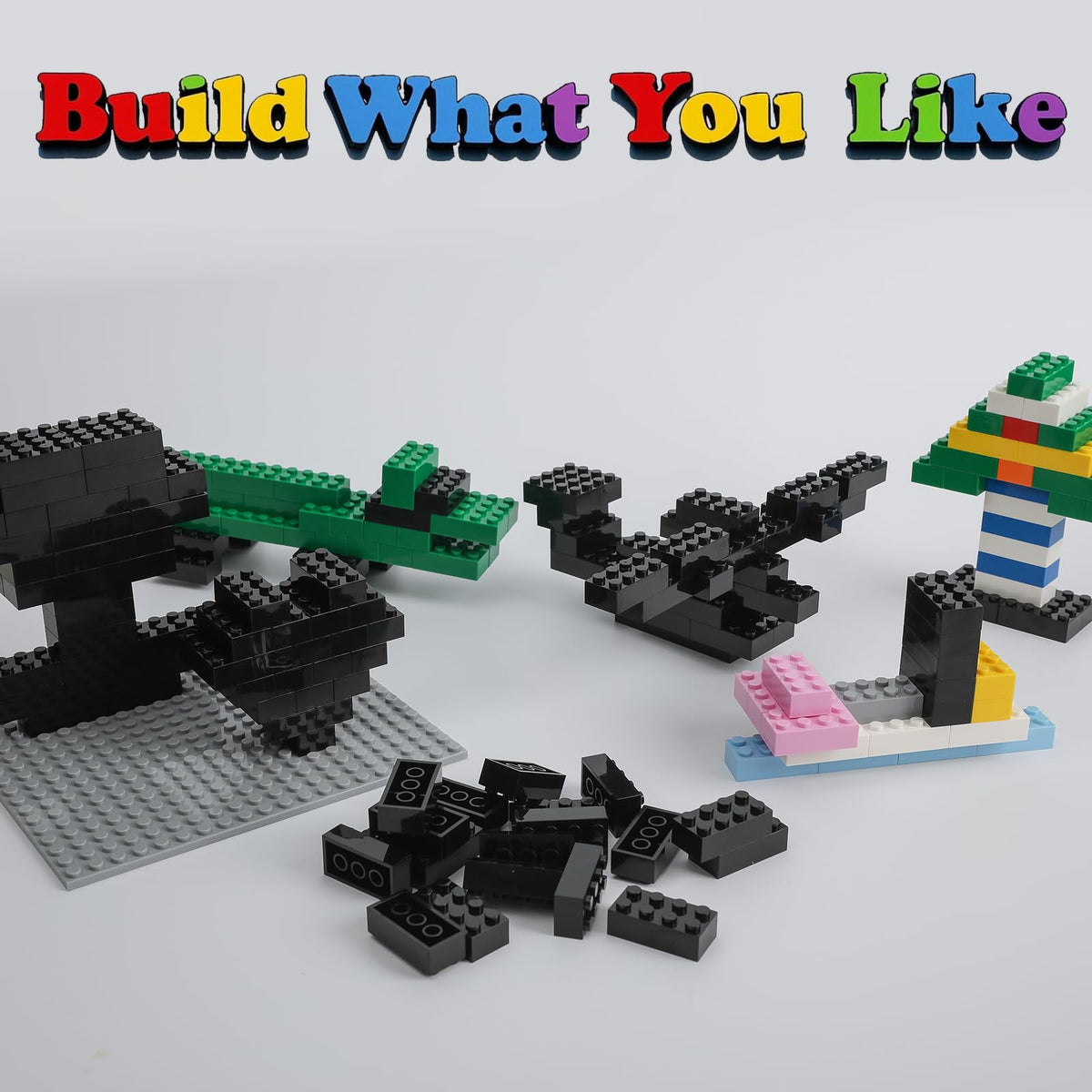 HUIZDQ 1500 Pieces Building Bricks, Classic Bulk Small Blocks, Classic Bricks Set Basic Building Blocks Compatible with All Major Brands