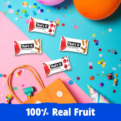 That’s it. Fun Size Fruit Bars Variety Pack (50 Pieces, 10g Each), Non-GMO, Kosher, Gluten Free, Breakfast Snacks, Allergy Friendly (Cherry-Cinnamon)