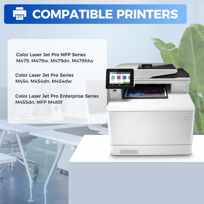 414A Toner Cartridges 4 Pack Compatible for HP 414A W2020A 414X W2020X Toner Compatible for HP Color Laser Jet Pro M454 M454dn M454dw MFP M479 M479w M479dn M479fdw Enterprise M455dn MFP M480f Printers
