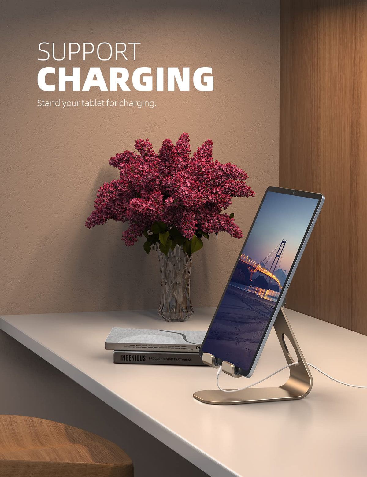 Lamicall S1 Tablet Stand, Adjustable Tablet Holder - Desktop Stand Dock Holder for 4-13" Tablet, iPad Pro 11, 9.7, 10.5, 12.9 Air Mini, Kindle, Tab, Switch, Viral Podcast Video Office Desk Accessories