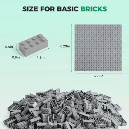 HUIZDQ 1500 Pieces Building Bricks, Classic Bulk Small Blocks, Classic Bricks Set Basic Building Blocks Compatible with All Major Brands