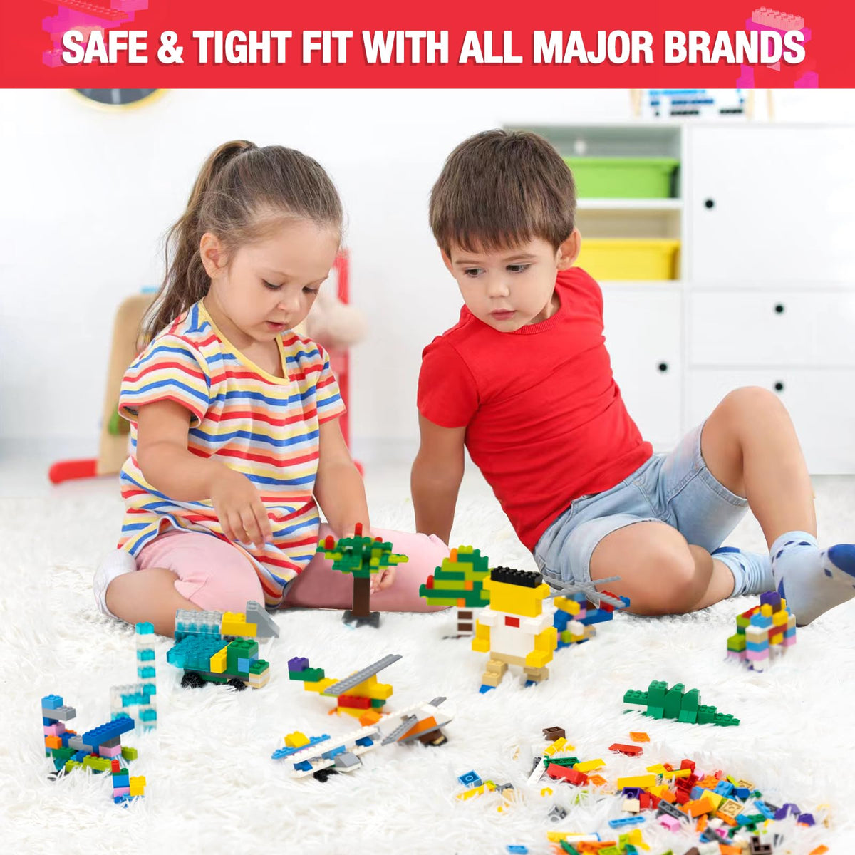 MANNIDOO 1600 Pieces Building Bricks, Building Bulk Block with 2 Packs 24x24 Studs Sticky Plate and 46PCS Wheel Accessory - Compatible with All Major Bricks, Gfits for Kid - 18 Shape/16 Colo