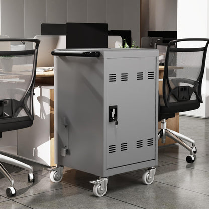 30 Device Mobile Laptop Charging Cart for Laptop Computers Chromebook Fast Charging & Secure Storage (16.3in Screen Size), Ideal for School, Library, Hospital - Black