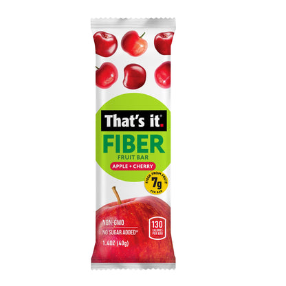 That’s it. High Fiber Fruit Bars Variety Pack (12 Count) – Cinnamon, Pear, Mixed Berries & Cherry, 7g Fiber from Real Fruit, 3-4 Ingredients, No Added Sugar, 130 Calories, Gluten-Free, Top 12 Allergen-Free, Non-GMO