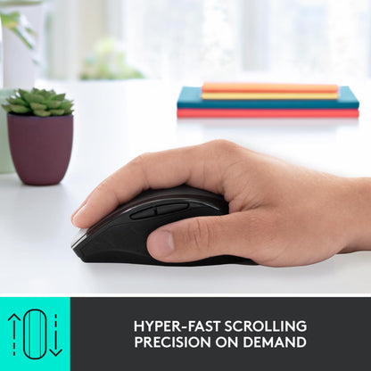 Logitech M720 Triathlon Multi-Device Wireless Mouse, Bluetooth, USB Unifying Receiver, 1000 DPI, 6 Programmable Buttons, 2-Year Battery, Compatible with Laptop, PC, Mac, iPadOS - Black