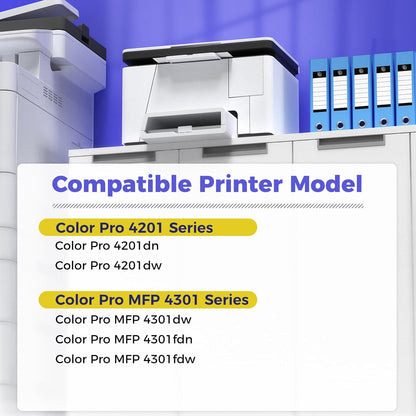 210X Toner Cartridges High Yield Compatible Replacement for HP 210X 210A for Color Pro MFP 4301fdw 4301fdn Pro 4201dw 4201dn Series Printer Ink W2100X W2100A 4-Pack Color Combo