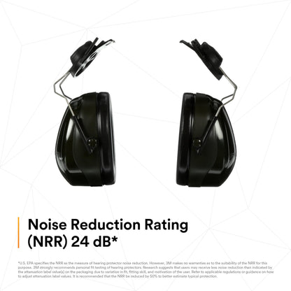3M PELTOR Hearing Protection Optime 101 Earmuffs, Over the Head, H7A, 25 dB NRR, Adjustable Earcups, E-A-Rfit Compatible, Stainless Steel, Pack of 1, Black/Red