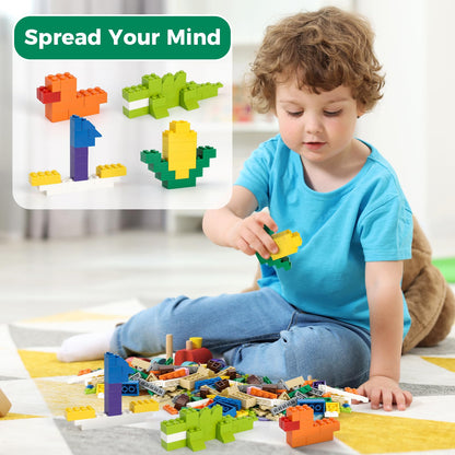 HUIZDQ 1500 Pieces Building Bricks, Classic Bulk Small Blocks, Classic Bricks Set Basic Building Blocks Compatible with All Major Brands