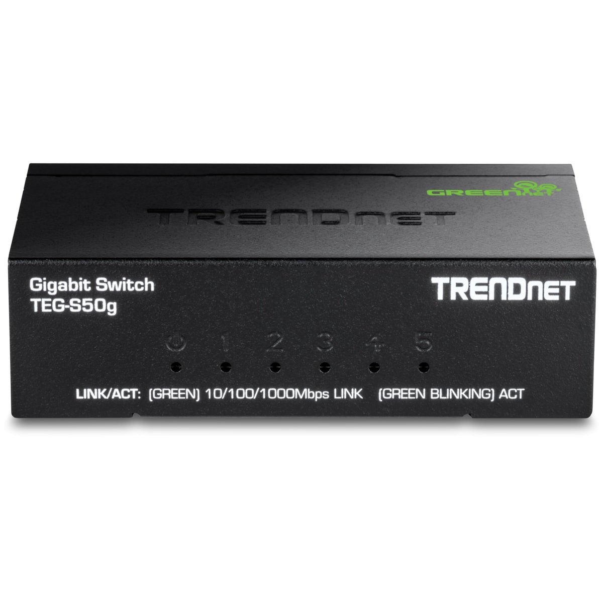 TRENDnet 5 Port Mini Gigabit Switch, TEG-S50g, GREENnet Technology, NDAA + TAA Compliant, Desktop Metal Ethernet Network Switch, 5 x Gigabit Ports, Fanless, Lifetime Protection, Black