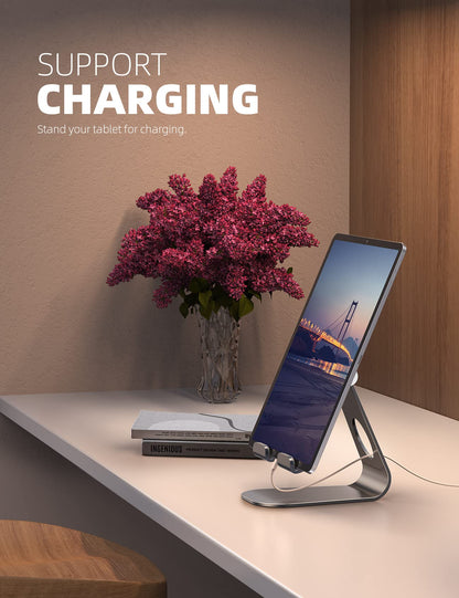 Lamicall S1 Tablet Stand, Adjustable Tablet Holder - Desktop Stand Dock Holder for 4-13" Tablet, iPad Pro 11, 9.7, 10.5, 12.9 Air Mini, Kindle, Tab, Switch, Viral Podcast Video Office Desk Accessories