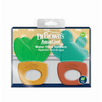 Dr. Brown's AquaCool Water-Filled Teether, Cooling Baby Teether Toy for Sore Gums, Apple Pineapple, BPA-Free, 3m+, 2-Pack
