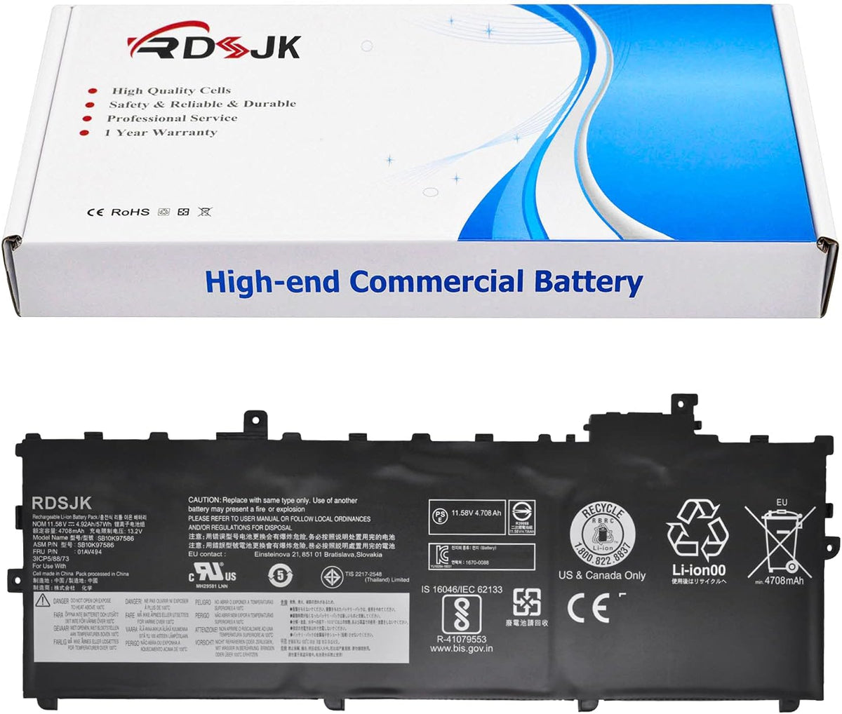01AV429 01AV430 01AV431 01AV494 Laptop Battery for Lenovo ThinkPad X1 Carbon 5th Gen 2017 6th Gen 2018 Series SB10K97586 SB10K97587 SB10K97588 11.58V 57Wh