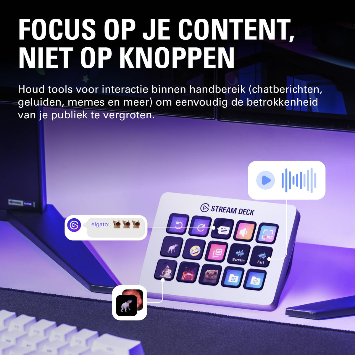 Elgato Stream Deck MK.2 – Studio Controller, 15 macro keys, trigger actions in apps and software like OBS, Twitch, YouTube and more, USB, works with Mac and PC