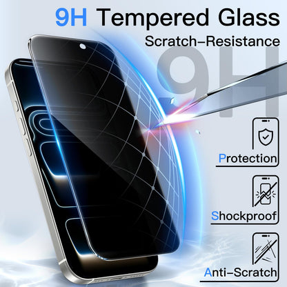 JETech Privacy Screen Protector for iPhone 15 6.1-Inch, Anti-Spy Tempered Glass Film with Easy Installation Tool, 2-Pack
