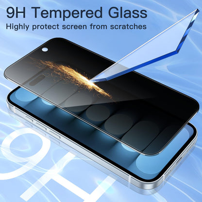 JETech Privacy Screen Protector for iPhone 15 6.1-Inch, Anti-Spy Tempered Glass Film with Easy Installation Tool, 2-Pack