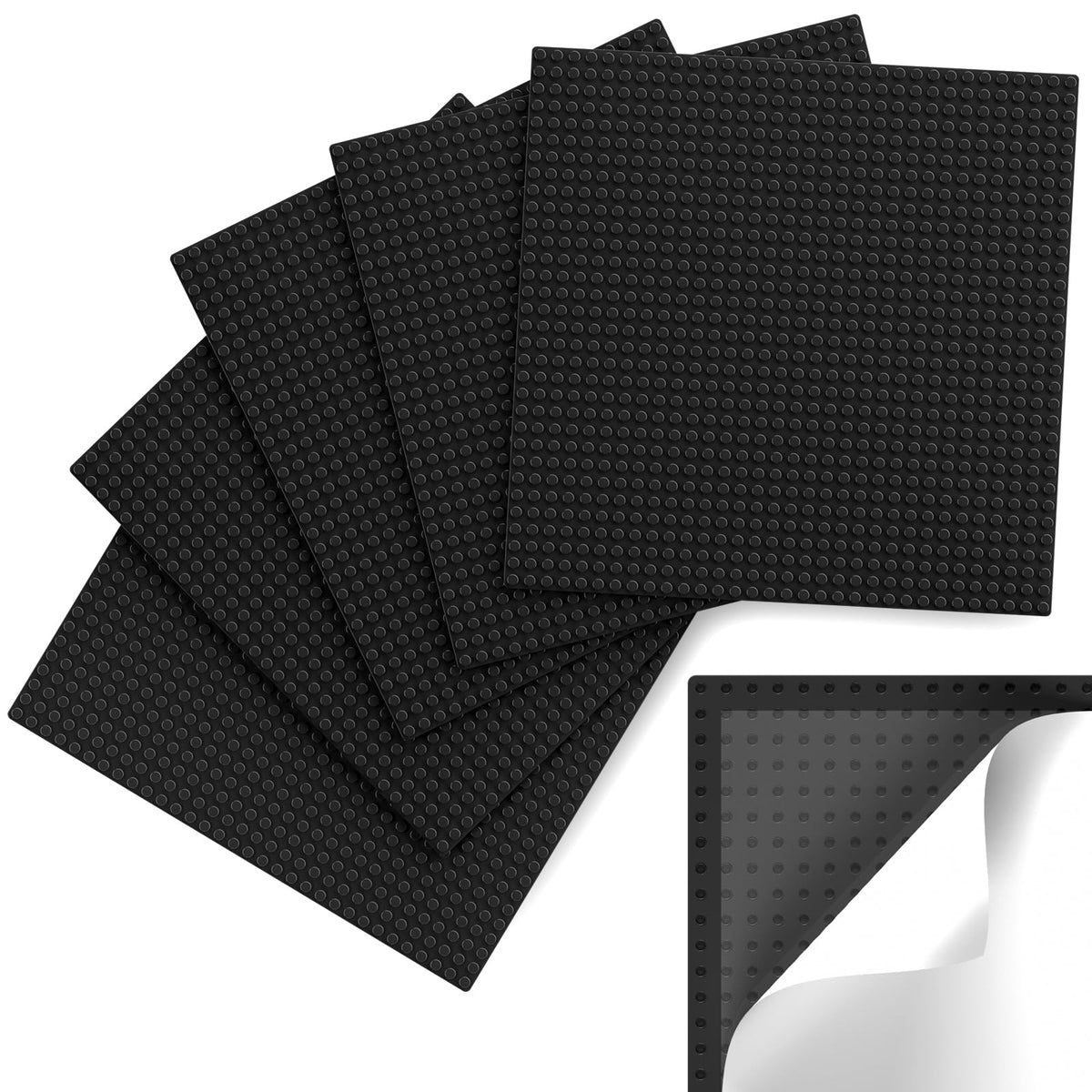 Pokiiulk Classic Gray Baseplates, 32x32 Studs Square Base Plates for Play or Display Bricks Creations, Compatible with Classic Legos, 10" x 10", Pack of 2, Perfect for City Streets, Castle, Mountains