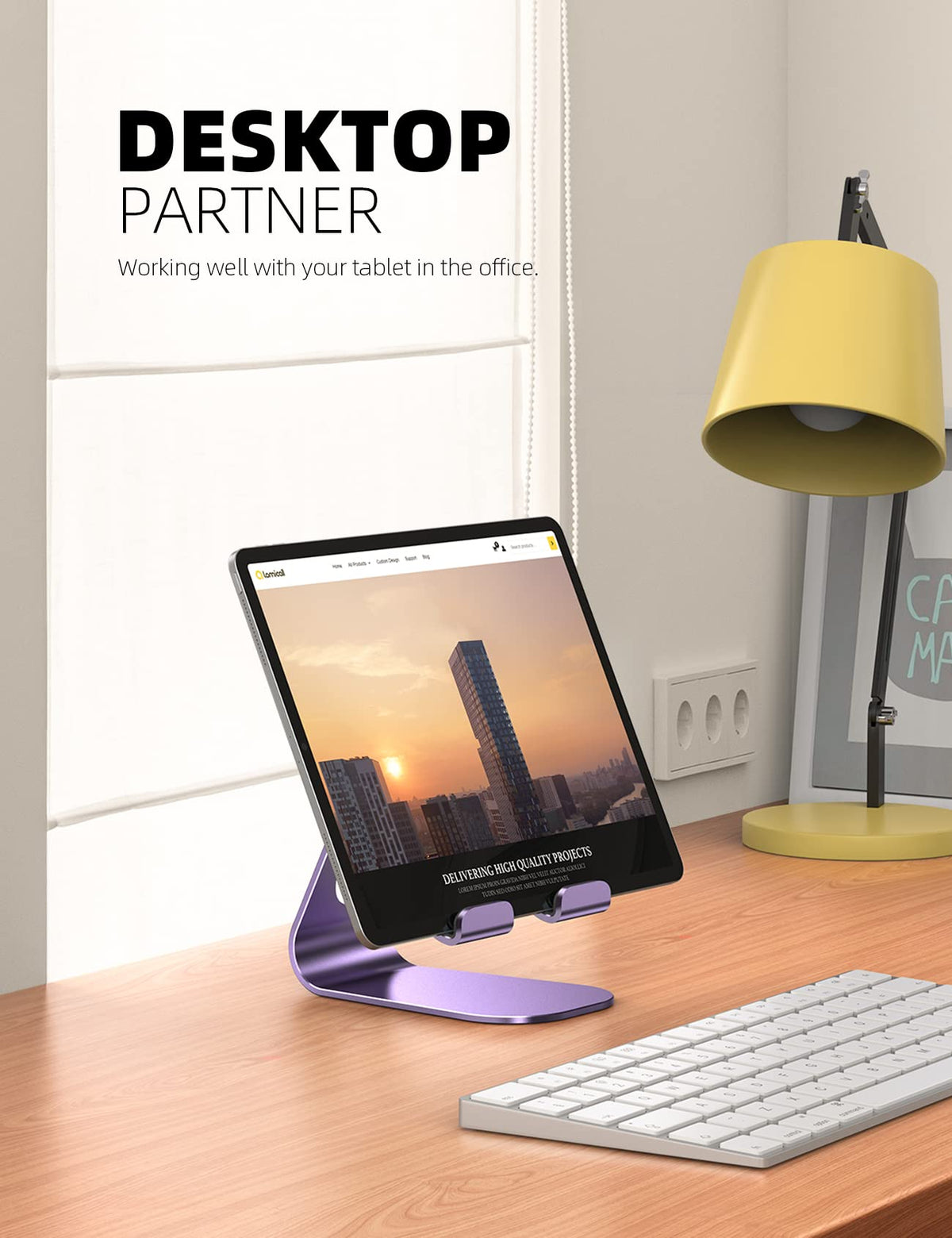 Lamicall S1 Tablet Stand, Adjustable Tablet Holder - Desktop Stand Dock Holder for 4-13" Tablet, iPad Pro 11, 9.7, 10.5, 12.9 Air Mini, Kindle, Tab, Switch, Viral Podcast Video Office Desk Accessories