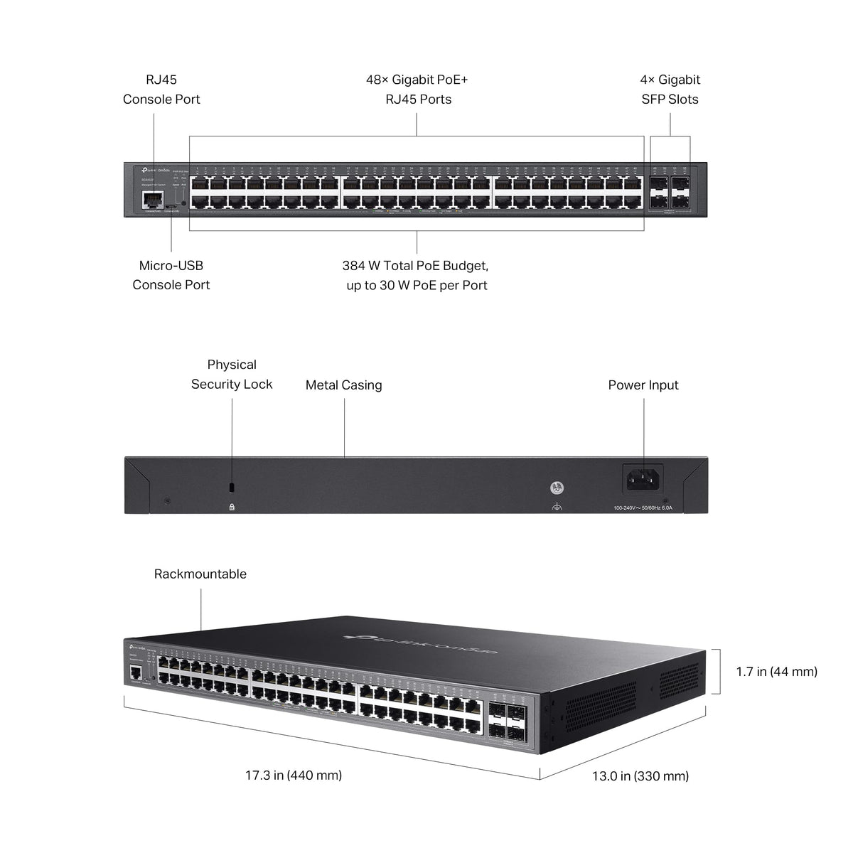 TP-Link TL-SG2210MP | Jetstream 10 Port Gigabit Smart Managed PoE switch | 8 PoE+ Ports @ 150W, 2 SFP Slots | Omada SDN Integrated | PoE Recovery | IPv6 | Static Routing | Limited Lifetime Protection