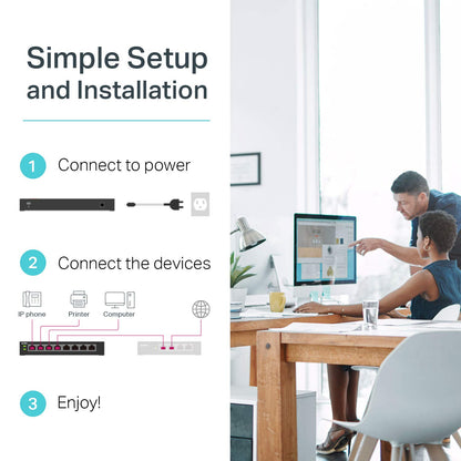 TP-Link TL-SG1008P V4 | 8 Port Gigabit PoE Switch | 4 PoE+ Ports @64W | Desktop | Plug & Play | Sturdy Metal w/ Shielded Ports | Fanless | Limited Lifetime Protection | QoS & IGMP Snooping | Unmanaged