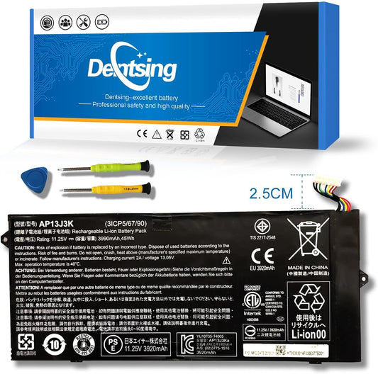 AP13J3K AP13J4K 45Wh Laptop Battery Compatible with Acer Chromebook 11.6" 11 C720 C720P C740 Series Notebook KT.00304.001 KT.00303.001 CB3-431-C5EX 11.4V 3920mAh (2.5cm Short Cable)